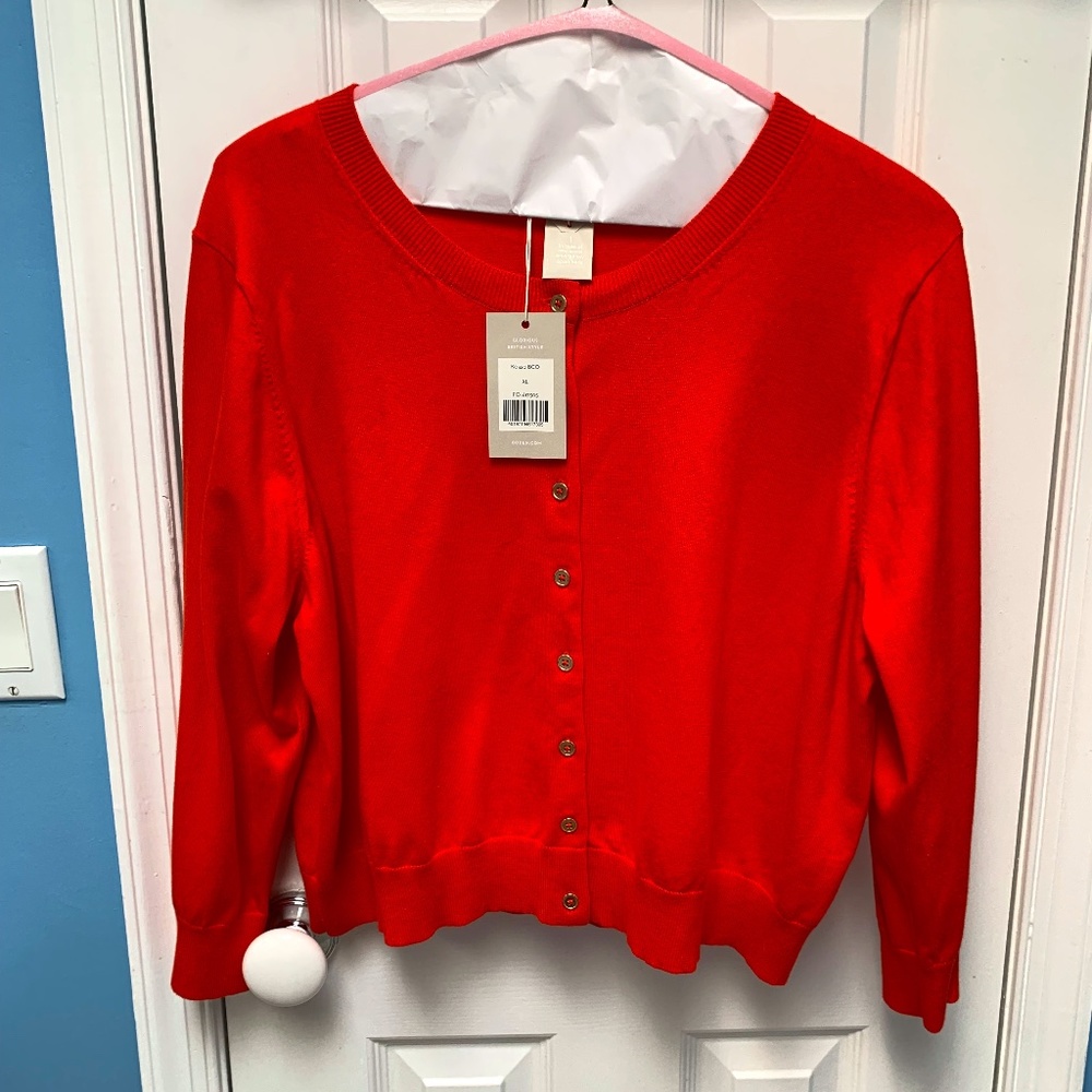 Orange Cropped Boden Cardigan, NWT